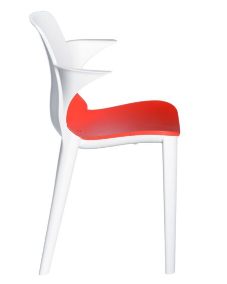 Krzesło z podł. Lyza biało - czerwone