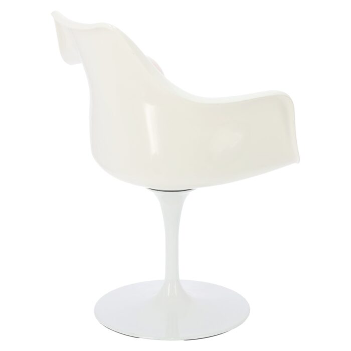 Krzesło TulAr białe/czerwona poduszka