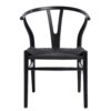 Krzesło Wicker Czarne czarny inspirowany Wishbone