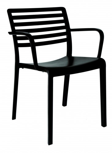 Krzesło Lama z podłokietnikami czarne