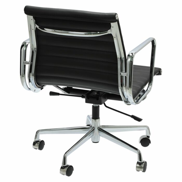 Fotel biurowy CH1171T czarna skóra,chrom