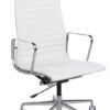 Fotel biurowy CH1191T biała skóra/chrom